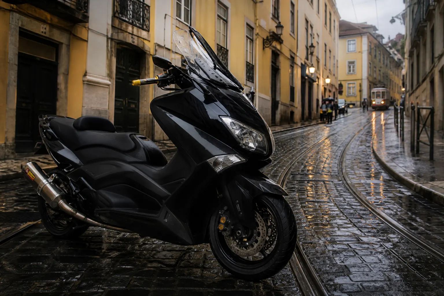 Rain on cobbles